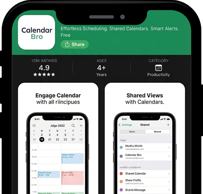 CalendarBro App Store Interface